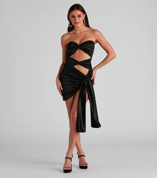 Silky Stunner Mini Dress With Sash | Windsor Stores