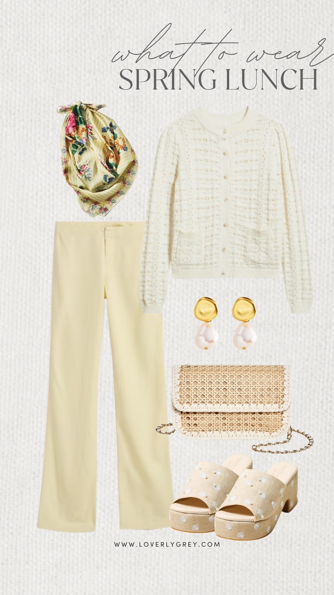 Loverly Grey, what to wear for spring lunch! I am loving these butter yellow pants paired with a button down cardigan. I’d style the look with a floral silk scarf, crossbody bag, and cute Anthropologie shoes! Loverly Grey, what to wear, spring lunch

#LTKootd #LTKgrwm #LTKdayinmylife
