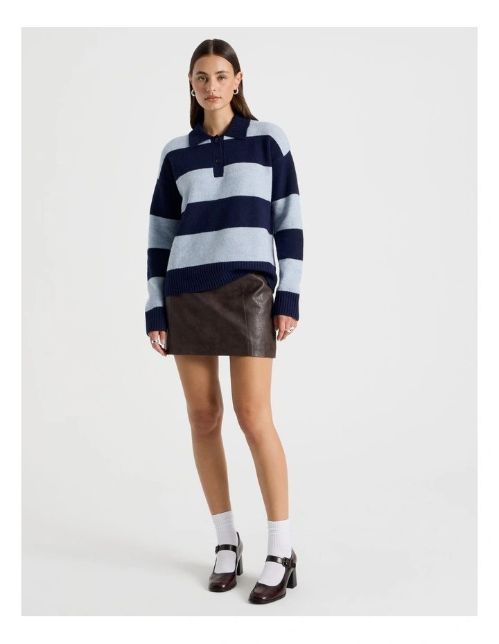 There AfterRugby Knit in Navy Blazer and Chambray Stripe | Myer