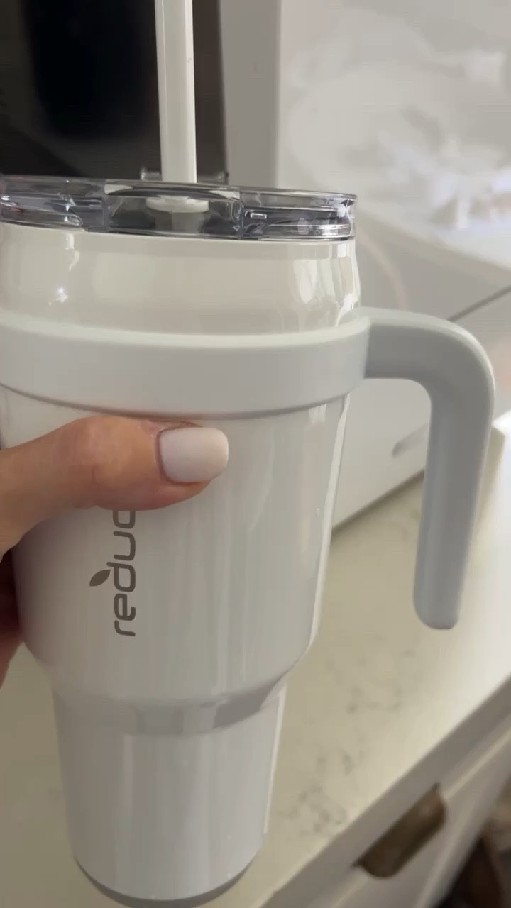 Reduce 40oz Cold1 Vacuum Insulated Stainless Steel Straw Tumbler Mug White  : Target