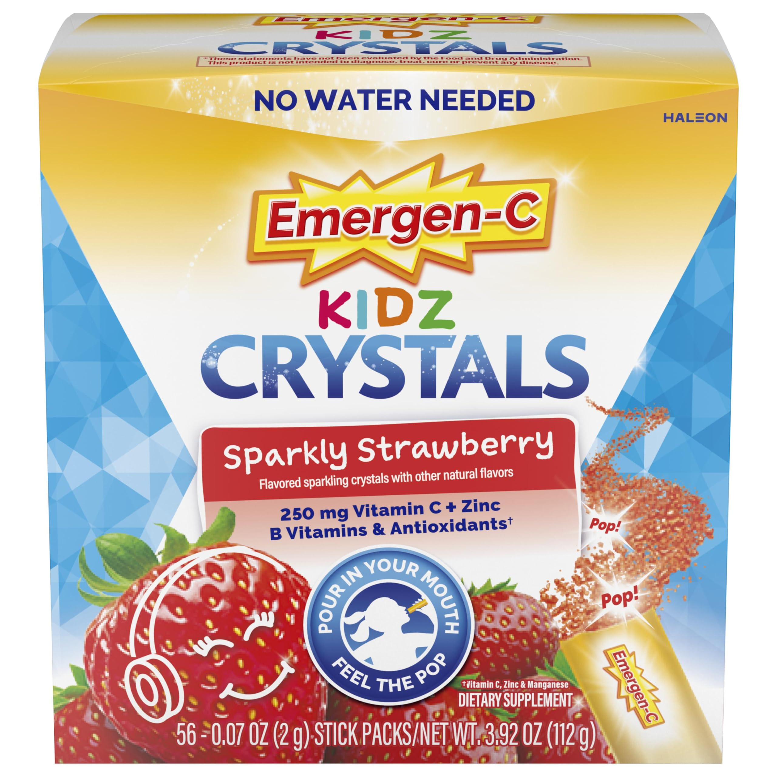 Emergen-C Kidz Crystals, On-the-Go Emergen-C Immune Support Supplement with Vitamin C, B Vitamins... | Amazon (US)