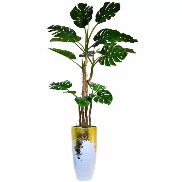 72" Artificial Monstera Tree in Planter | Wayfair Professional