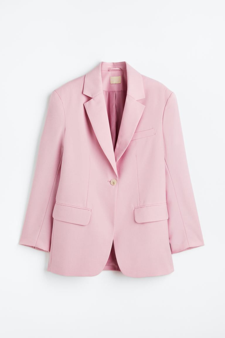 Oversized single-breasted blazer - Light pink - Ladies | H&M GB | H&M (UK, MY, IN, SG, PH, TW, HK)