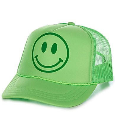 Madley Girls Mono Smiley Trucker Hat - Neon Green | Dillard's
