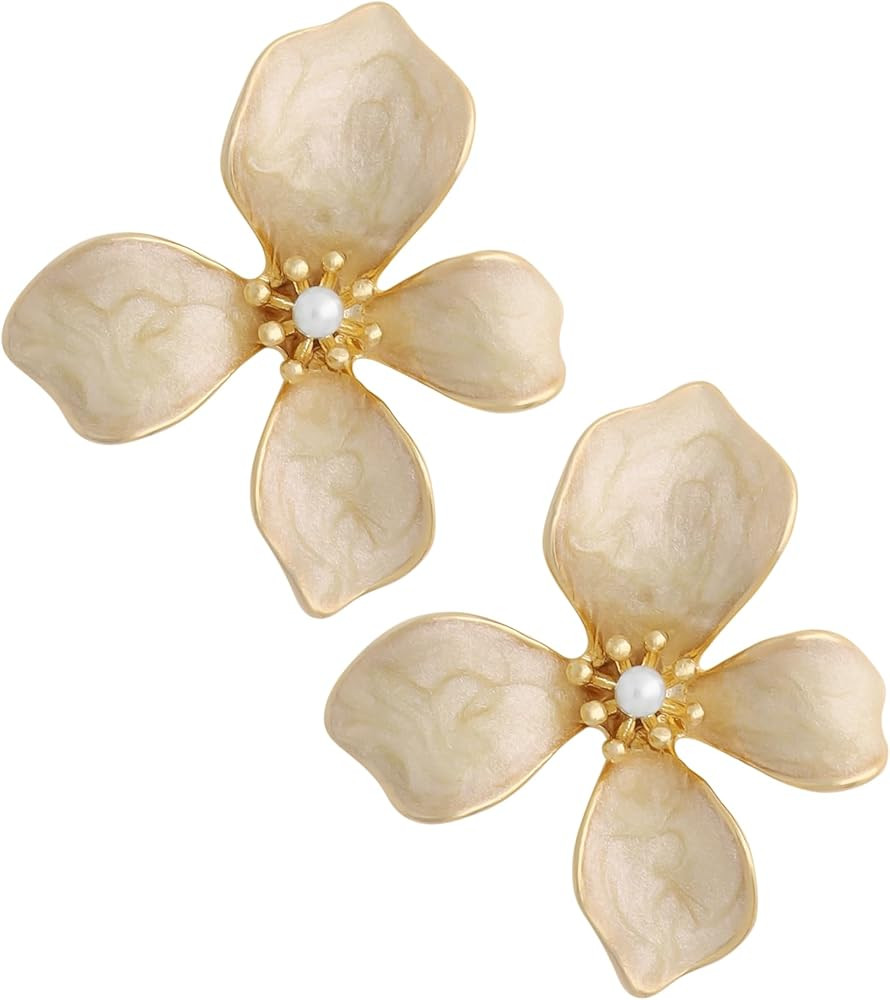 Elegant Pastel Flower Stud Earrings for Women, Floral Earrings Jewelry Accessories Romantic Cool ... | Amazon (US)