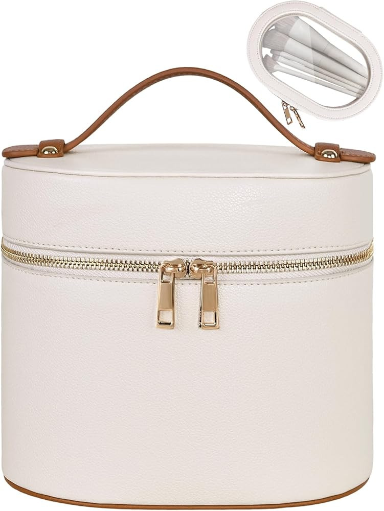 Prite 2 St\u00fcck Kosmetiktasche Damen Reise Kosmetikkoffer Hartschale tragbare Schminktasche Le... | Amazon (DE)