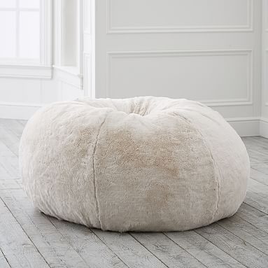 Ivory Polar Bear Faux Fur Bean Bag Chair | Pottery Barn Teen