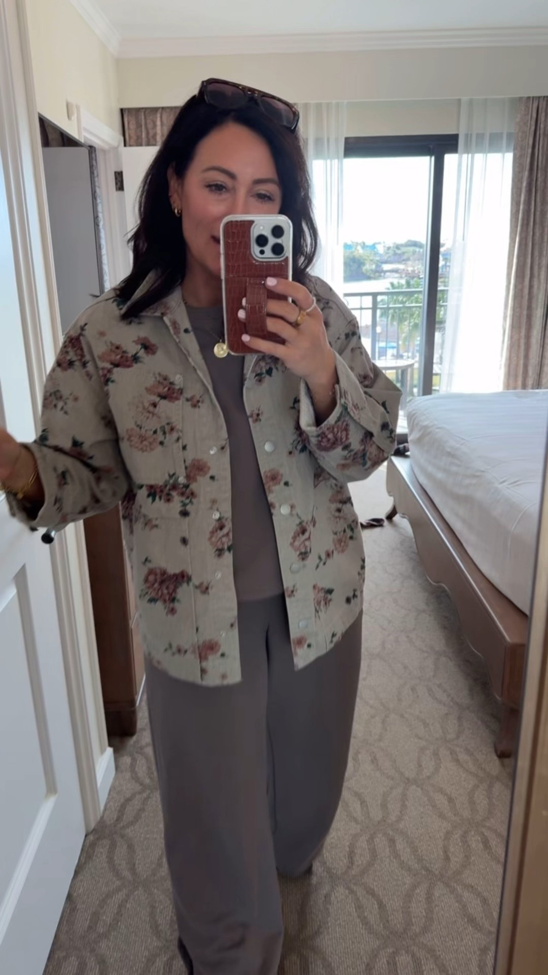 • jacket runs oversized, in a size small
• medium tee
• medium pants 

#LTKootd #LTKTravel #LTKMidsize