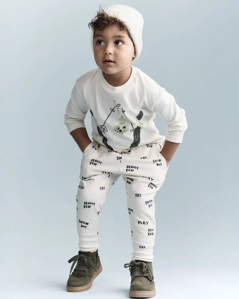 Toddler City Park\u2122 Jogger Pant in Snow Day Print - Cream | Carter's Inc
