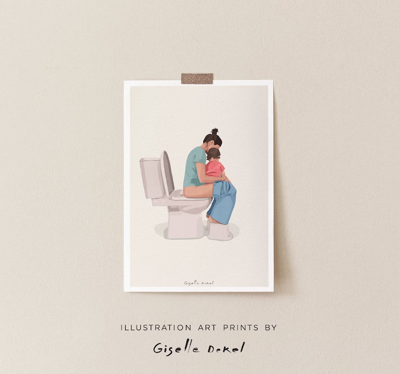 Mother Daughter Funny Illustration Art Print, Fun Gift For New Mom, Motherhood Funny Illustration... | Etsy (US)