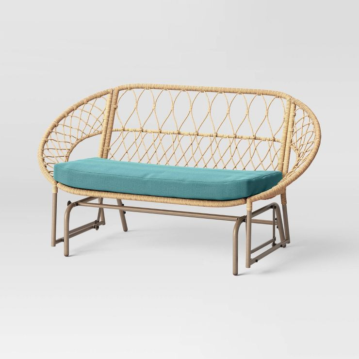 Rattan Egg Glider Patio Loveseat - Brown - Opalhouse™ | Target
