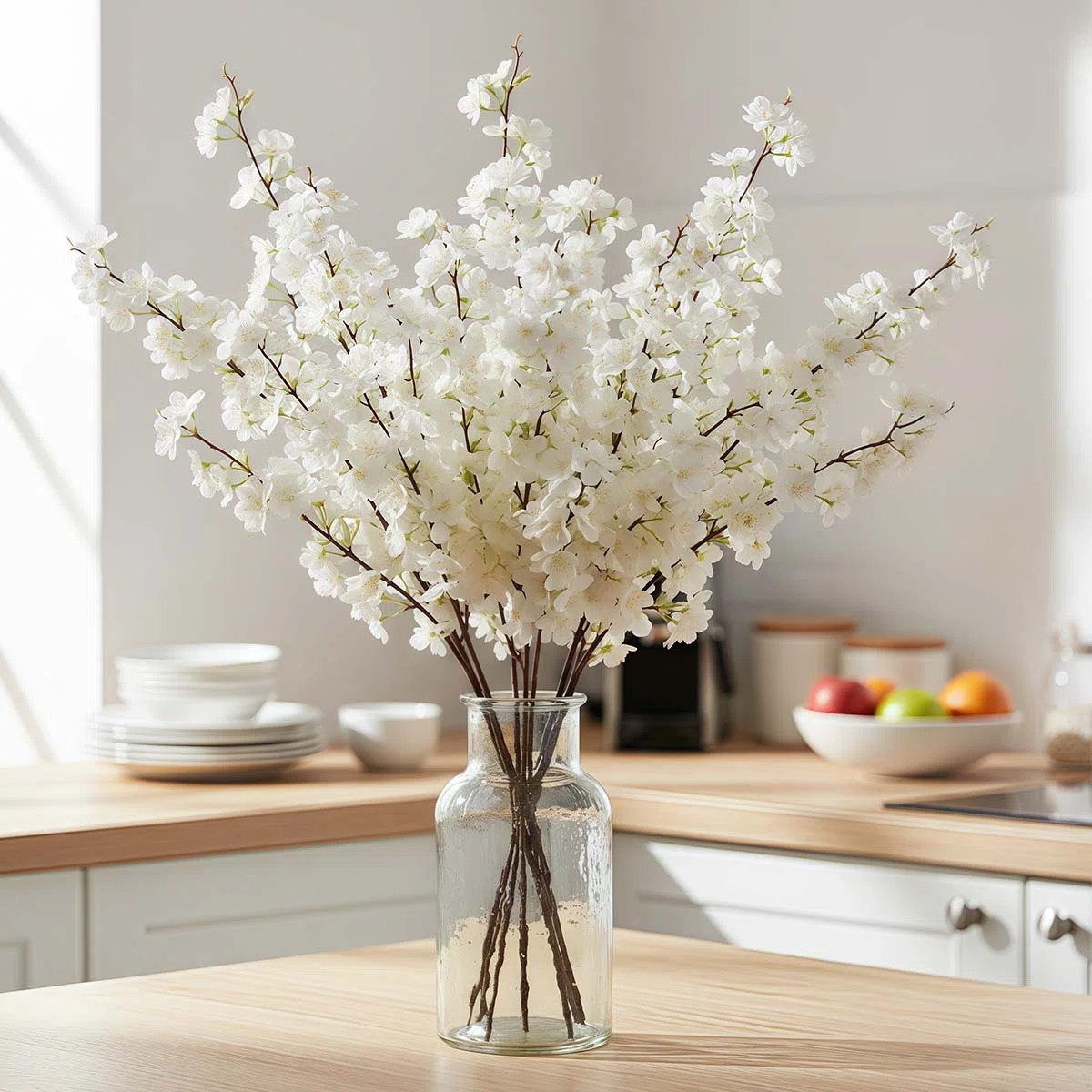 Mercer41 Artificial Cherry Blossom Branches 3Pcs 43.30" Faux Silk Cherry Blossom, Fake Flowers Bo... | Wayfair North America