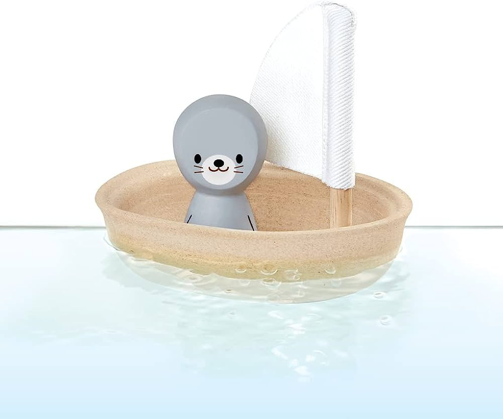 PlanToys Sailing Boat with Seal Bath and Water Play Toy (5710) | Sustainably Made from Rubberwood... | Amazon (US)