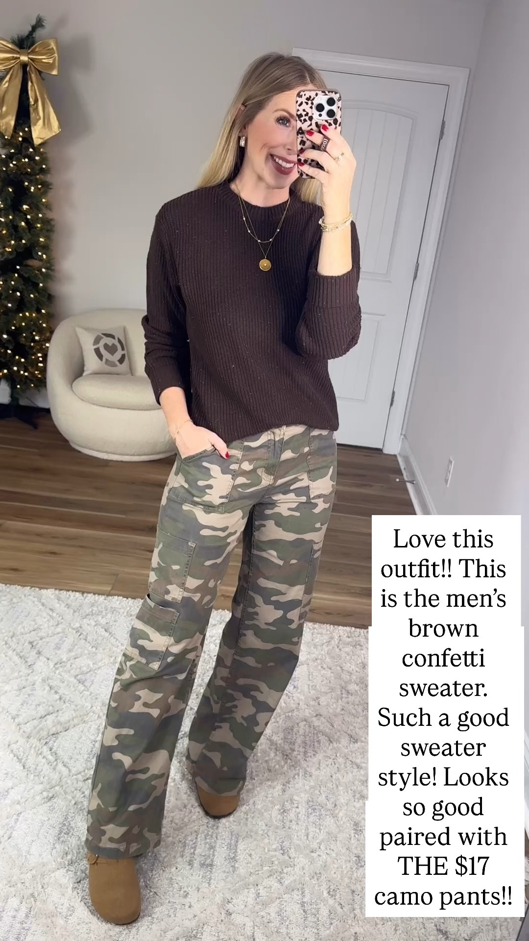 Walmart try on, Walmart outfit, Walmart fashion, confetti sweater, camo pants 

Small in both!!

#LTKootd #LTKFindsUnder50