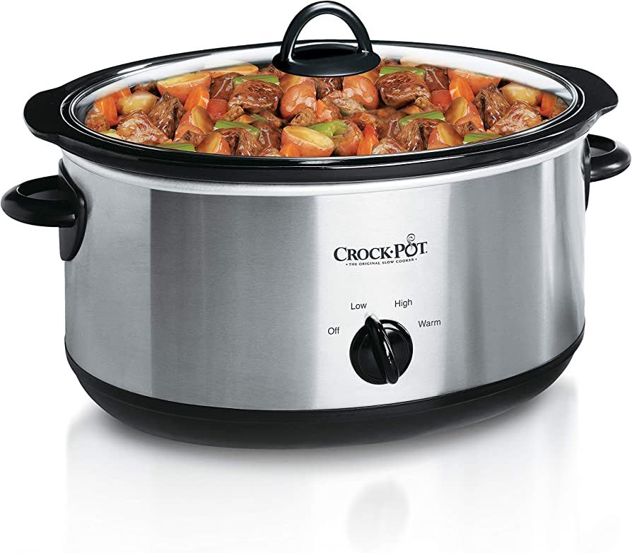 Crock-Pot 7 Quart Oval Manual Slow Cooker, Stainless Steel (SCV700-S-BR) | Amazon (US)