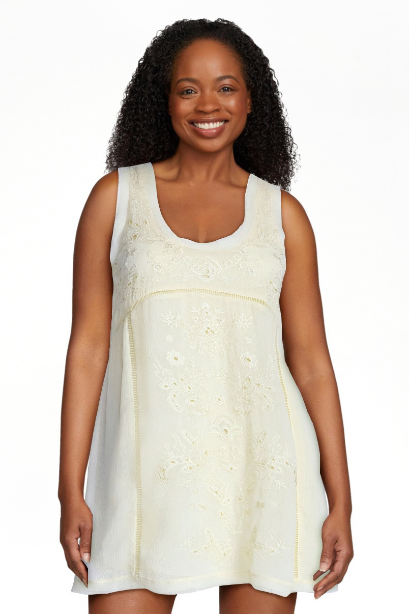 Scoop Women's and Women's Plus Embroidered Mini Dress, Sizes XS-4X | Walmart (US)