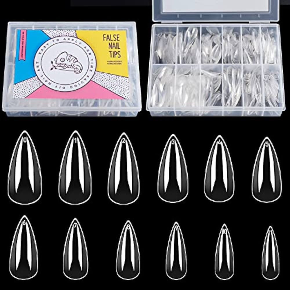 Chameleon False Acrylic Stiletto Nail Tips - 504pcs Clear Acrylic Nail Tips Fake Nails Press On N... | Amazon (US)