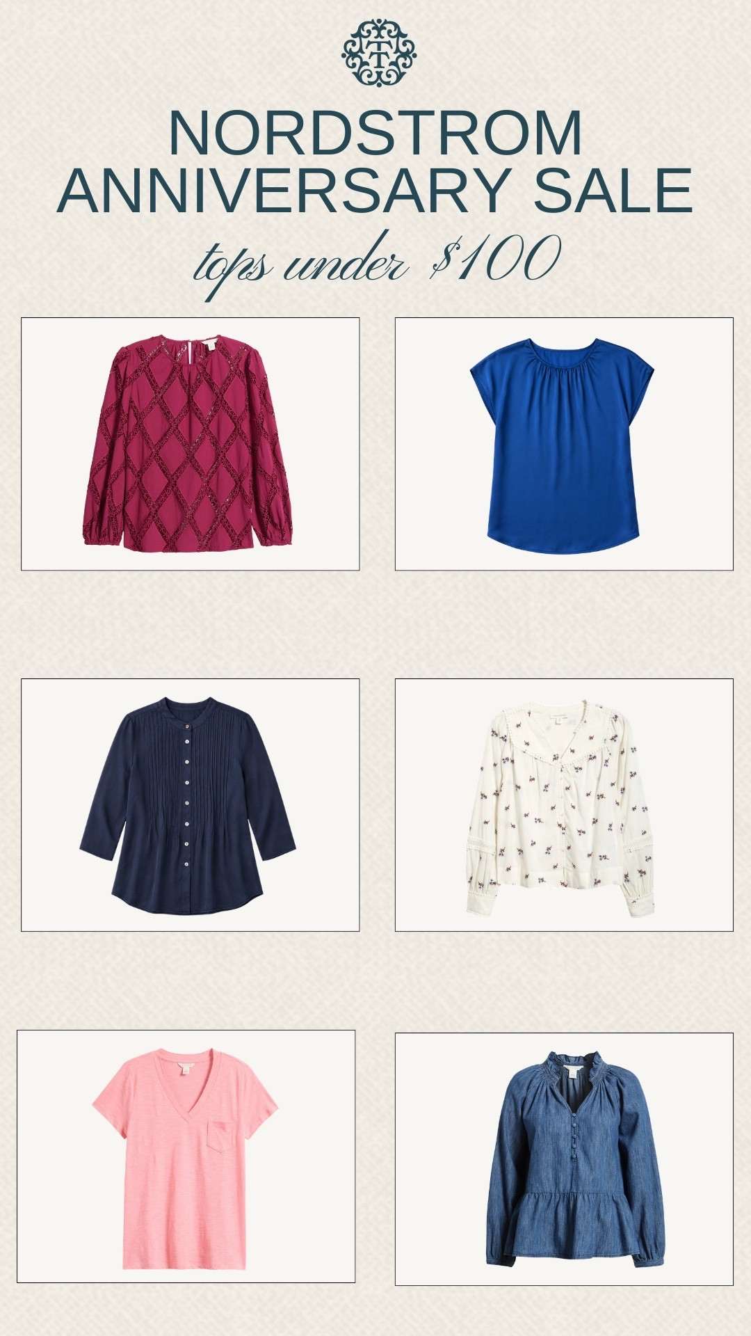 The Nordstrom Anniversary Sale has so many great tops under $100. From everyday tees to printed blouses, these are easy pieces to mix and match with the rest of your wardrobe. If you're shopping the sale, these are worth adding to your cart.

#LTKOver40 #LTKMidsize #LTKSaleAlert