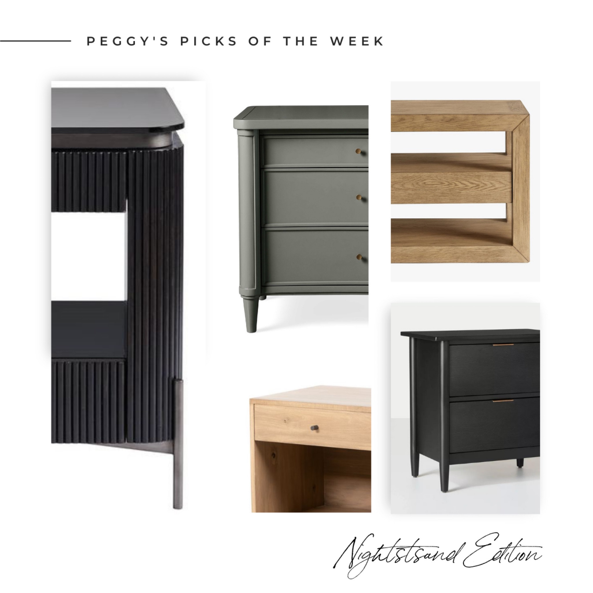 PEGGY'S PICKS OF THE WEEK // At PHI, we love using nightstands as a functional accent as well as a layering tool. This week, we are so excited to share our favorite nightstands with you we can hardly 'stand' it, including a budget-friendly dupe of Peggy's nightstand from the  #haddadtreehouse primary bedroom!

Head over to the blog to browse our picks for several styles including vintage/cottage, mid-century modern, and contemporary!

For even more nightstands, you can also shop our Nightstand collection on the LTK app, or shop by category at PHI Home by going to 'Shop Bedroom Furniture' and selecting 'Nightstands' (both will be linked in today's stories!).

Use code PEGGYH15 for any Scout & Nimble full-price items!

#peggysaysmix
#peggyhaddadinteriors
#bohobedroom
#bohobedroomdecor
#nightstands
#nightstandstyling
#bedroomdesign
#howihaven
#mycovetedhome
#inmydomaine
#howyouhome
#howwedwell
#mydomaine
#houseenvy
#inspotoyourhome
#ruedaily
#homesweethome
#interiorstyle
#interiorstylingideas
#interiorlovers
#homestyle
#homerenovation
#homeinspiration
#housegoals
#interiordesign
