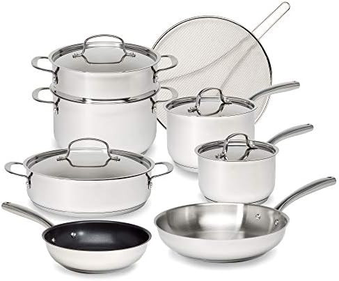 Goodful 12-Piece Classic Stainless Steel Cookware Set with Tri-Ply Base for Even Heating, Durable... | Amazon (US)