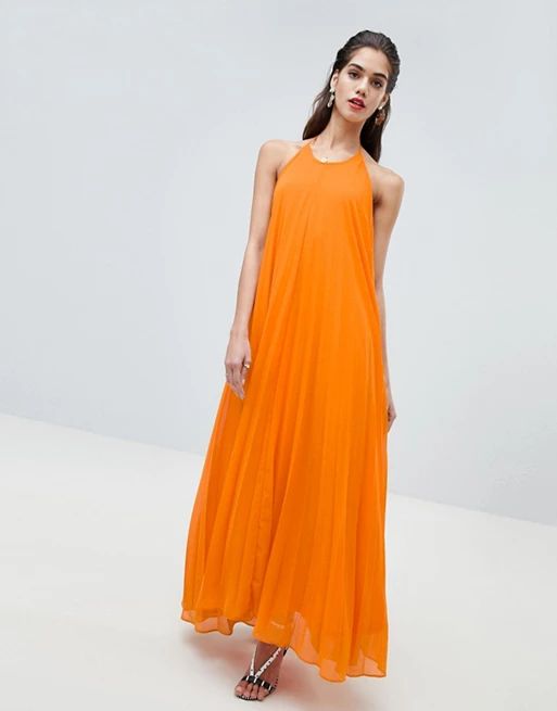 Missguided Pleated Low Back Maxi Dress | ASOS US