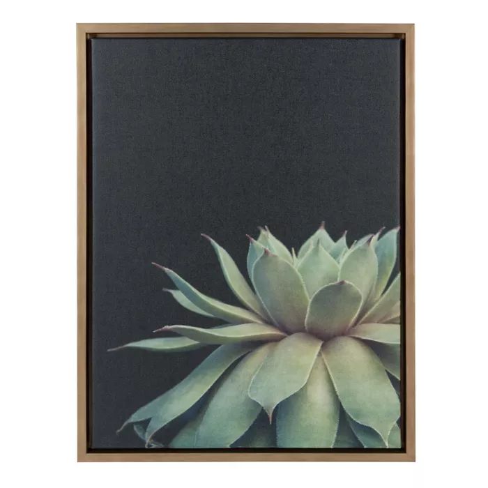 18" x 24" Sylvie Succulent Framed Canvas by F2 Images Gold - Kate and Laurel | Target