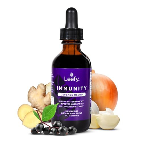 Leefy Organics Immunity Defense Blend - Organic Immune Support Supplement, Fast Absorbing Immunity Supplement, Immune Boosters for Adults, Immune Boost, Immune System Booster, Immunity Boost - 2 Oz | Amazon (US)