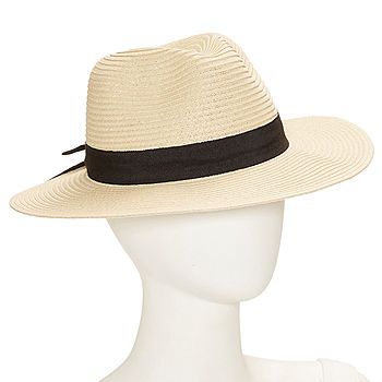new!St. John's Bay Natural  Bow Womens Panama Hat | JCPenney