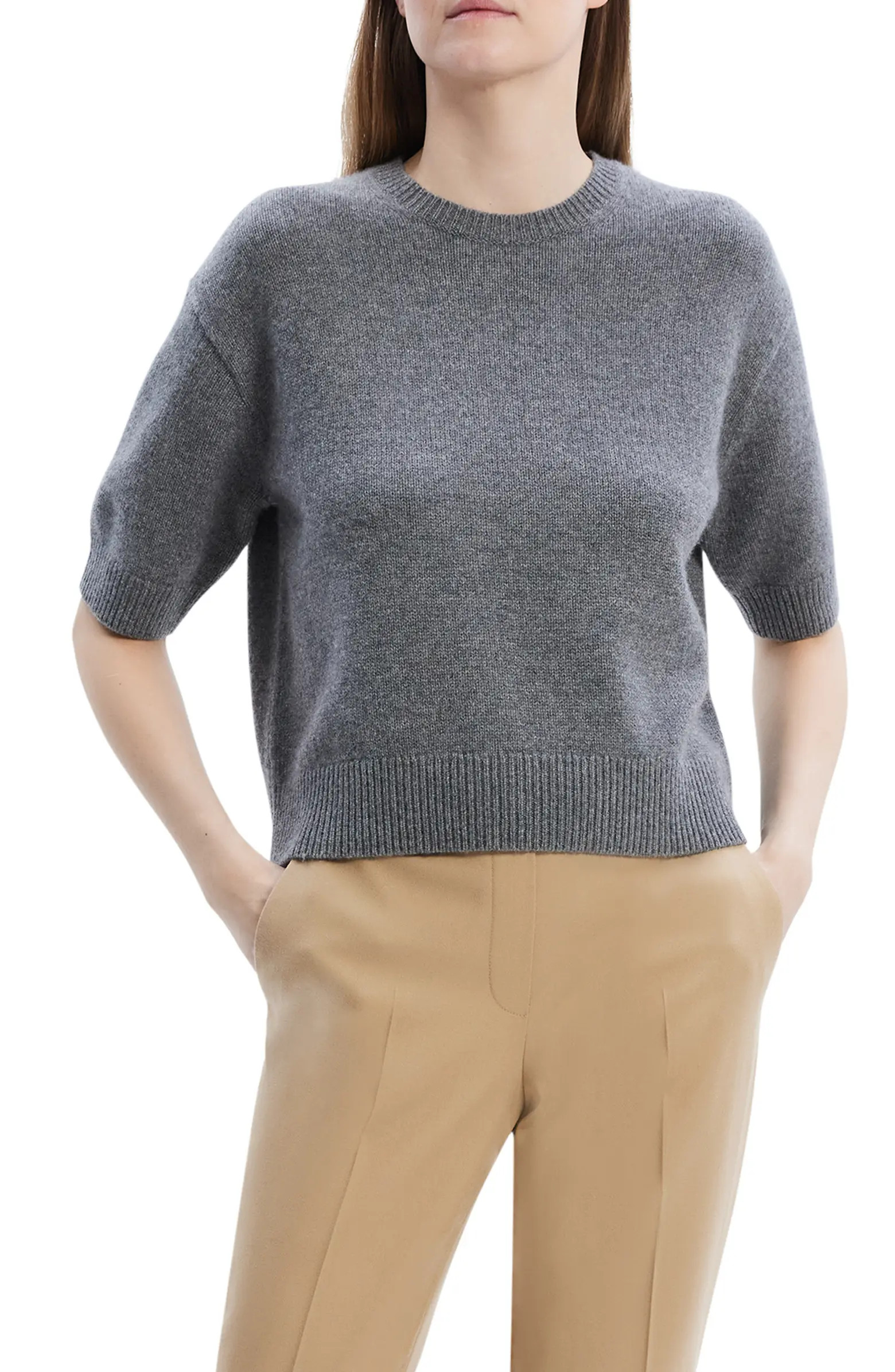 Theory Short Sleeve Cashmere Sweater | Nordstrom | Nordstrom