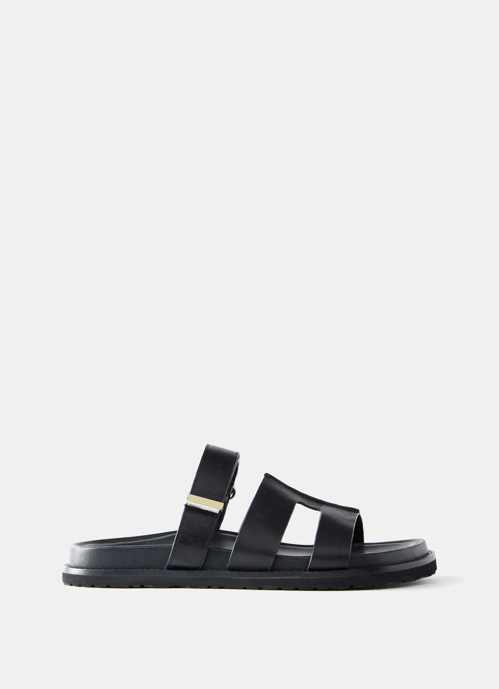 Black Leather Chunky Sandals | Mint Velvet