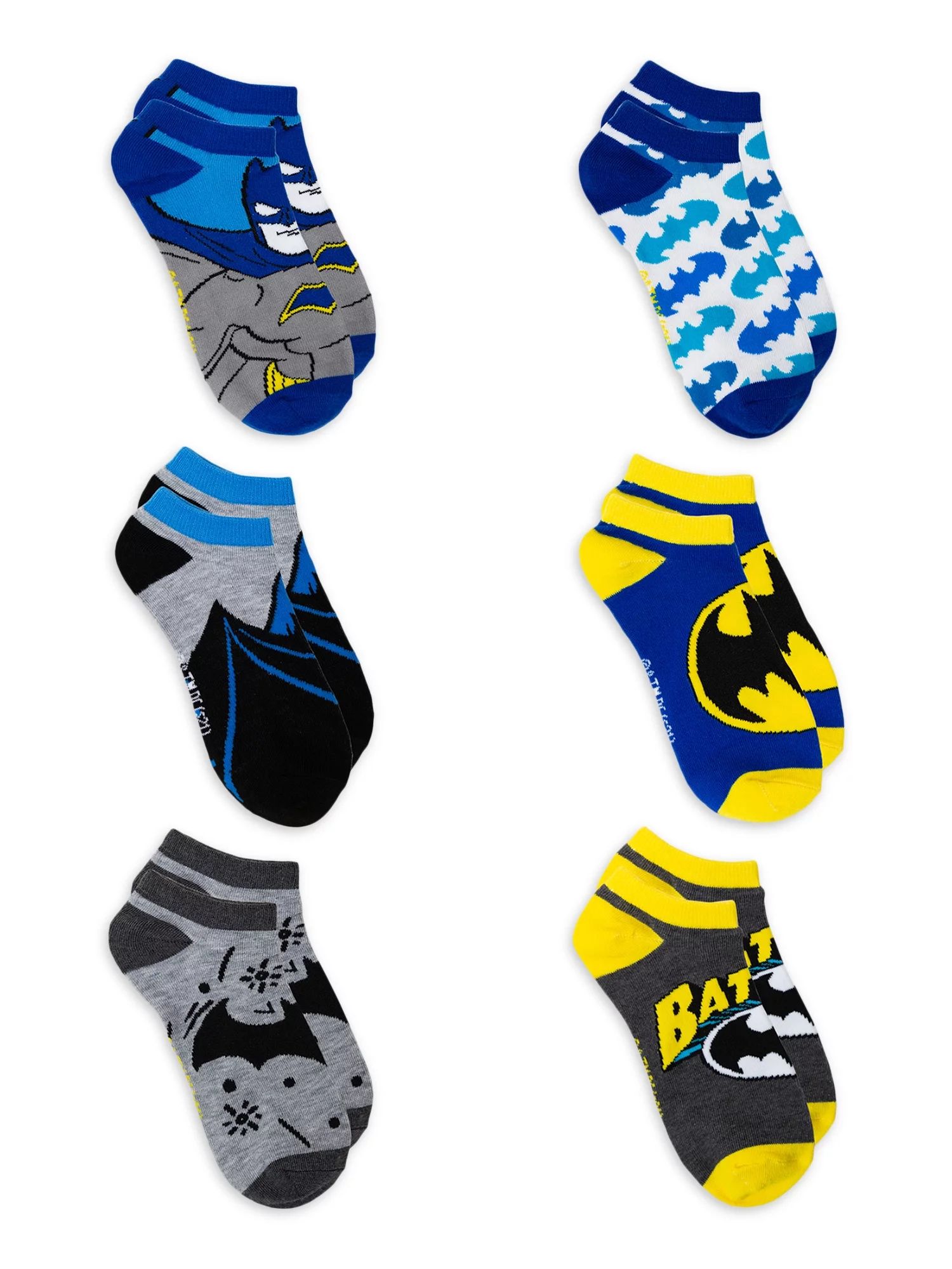 Batman Boys No Show Socks, 6-Pack - Walmart.com | Walmart (US)