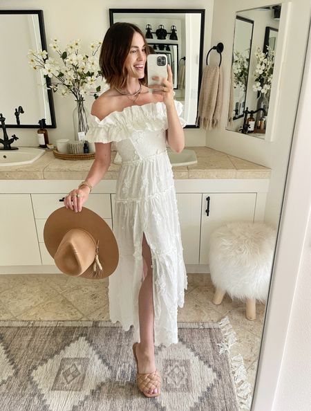 FASHION \ the perfect long summer white dress!! Wearing a small. 

Date night
Family pictures
Bride 

#LTKSeasonal #LTKStyleTip