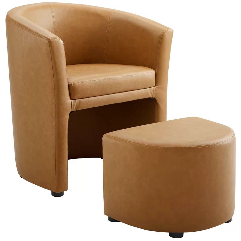 Darvin 28" Wide Barrel Chair and Ottoman | Wayfair North America