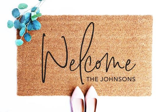 Personalized Doormat, Wedding Gift, Custom Welcome Mat, Door Mat, Summer Decor, Newly Weds Gift, ... | Etsy (US)