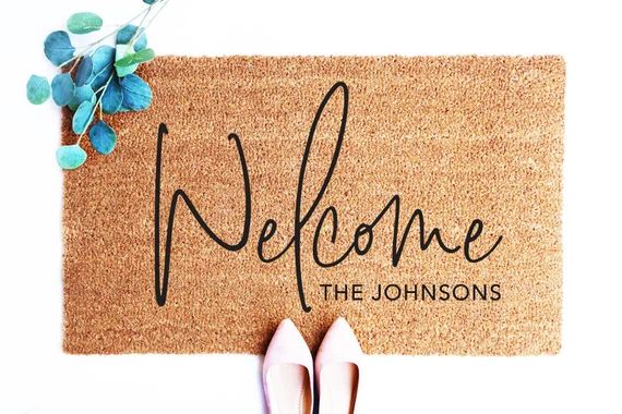 Personalized Doormat, Wedding Gift, Custom Welcome Mat, Door Mat, Summer Decor, Newly Weds Gift, ... | Etsy (US)