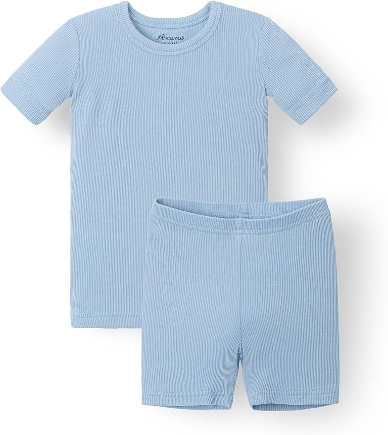 AVAUMA Toddler Short Pajamas Set Baby Boys Girls Kids Snug fit Ribbed Sleepwear pjs for Daily Lif... | Amazon (US)