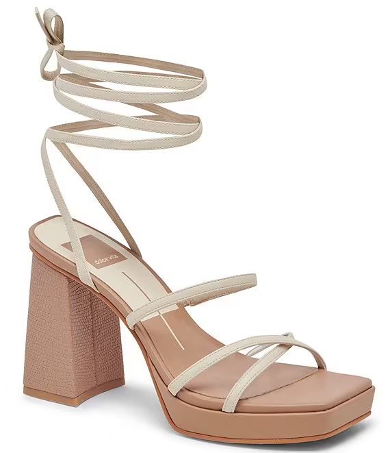 Amanda Leather Ankle Strap Platform Dress Sandals | Dillard's