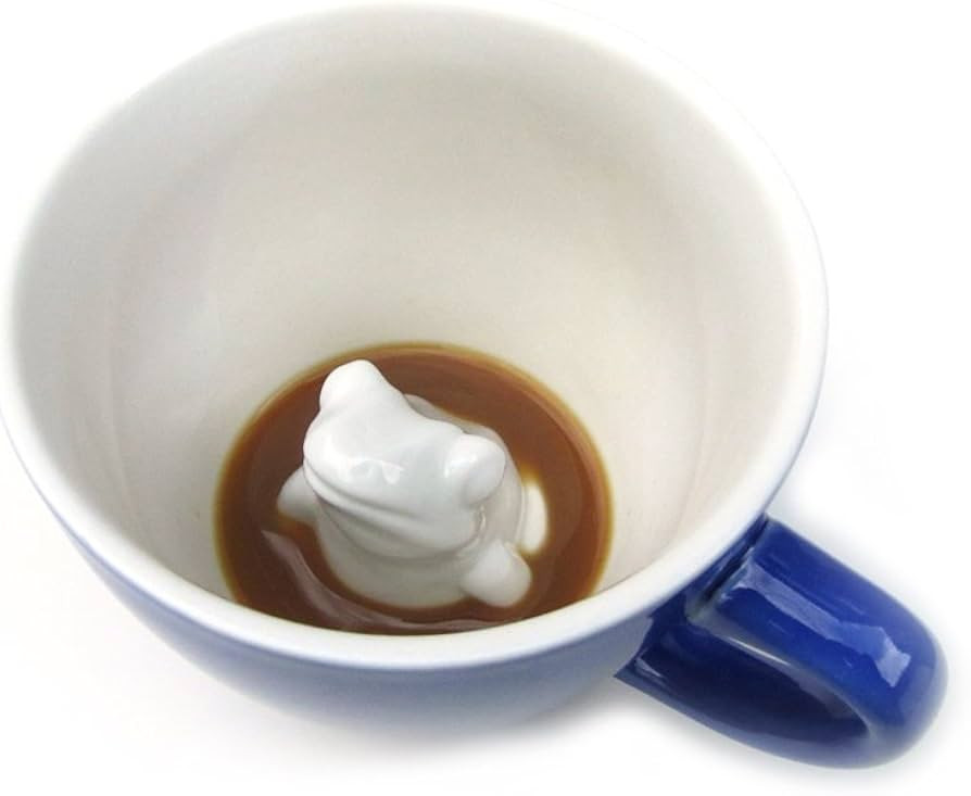 Creature Cups FROG Ceramic Cup (11 Ounce, Cobalt Blue) - Hidden 3D Animal Inside Mug Emerges As Y... | Amazon (US)