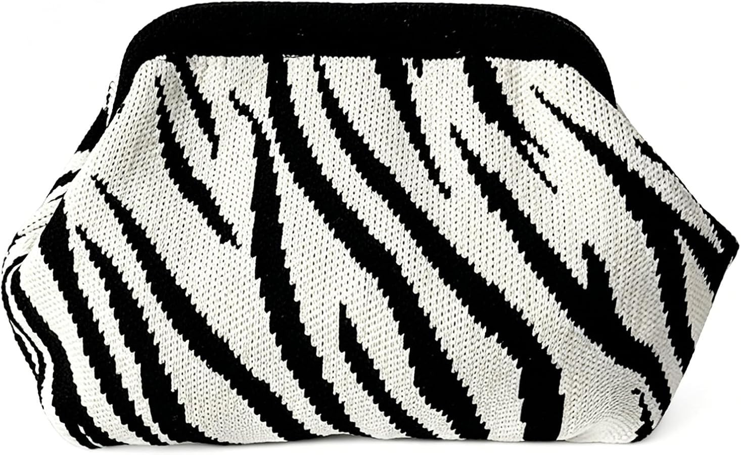 Zebra Print Clutch Purse for Women,Knit Crochet Striped Evening Bag | Amazon (US)