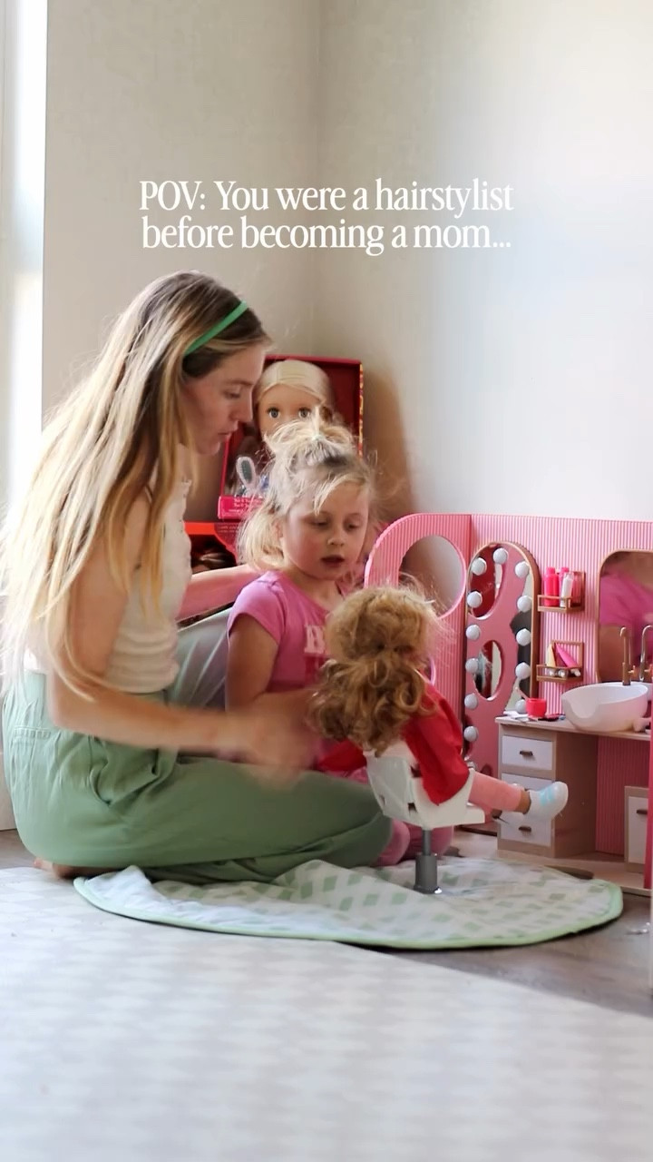I used to do this every day…
and I really thought that season was behind me.

Now it looks like slow mornings, tiny brushes, and little girls who want to be just like me 🤍

Watching her play “salon” with her @ogdolls has been one of those full circle moments I didn’t expect.

They’re sold exclusively at @target , and this set has easily become one of our most-loved lately.

#OGDolls #TargetFinds #MomLifeUnfiltered #ToddlerPlay #FullCircleMoments