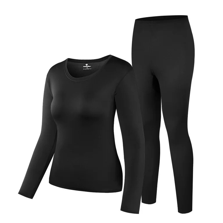 Thermal Underwear Women's Super Soft Long John Set Bottom Ski Winter Warm Top and Bottom Black S-... | Walmart (US)
