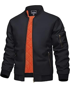 KEFITEVD Men's Jacket Casual Windproof Bomber Jackets Full Zip Windbreaker Jackets Warm Winter Pa... | Amazon (US)