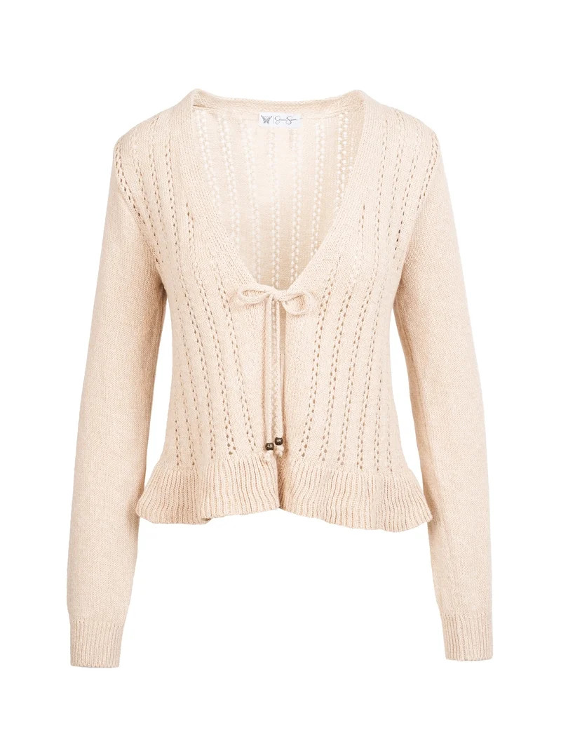 Jessica Simpson Women's Tana Tie Front Cardigan, Sizes XS-XL | Walmart (US)