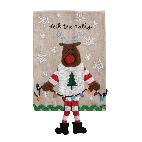 Reindeer Dangle Leg Towel | Mud Pie