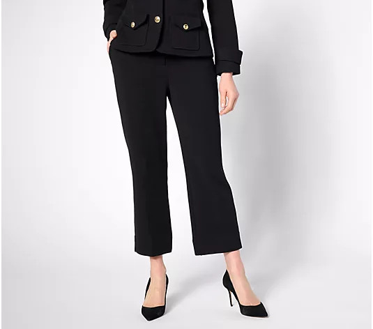 Joan Rivers Red Carpet Petite Stretch Pique Ankle Pants - QVC.com | QVC