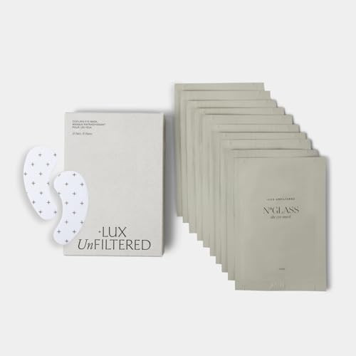 + Lux Unfiltered Cooling Under Eye Patches - Anti-Slip Caffeine Infused Korean Eye Mask - Reduces Puffiness, Brightens, & Hydrates Skin - Fragrance Free, Vegan, & Cruelty Free - 10 Count | Amazon (US)
