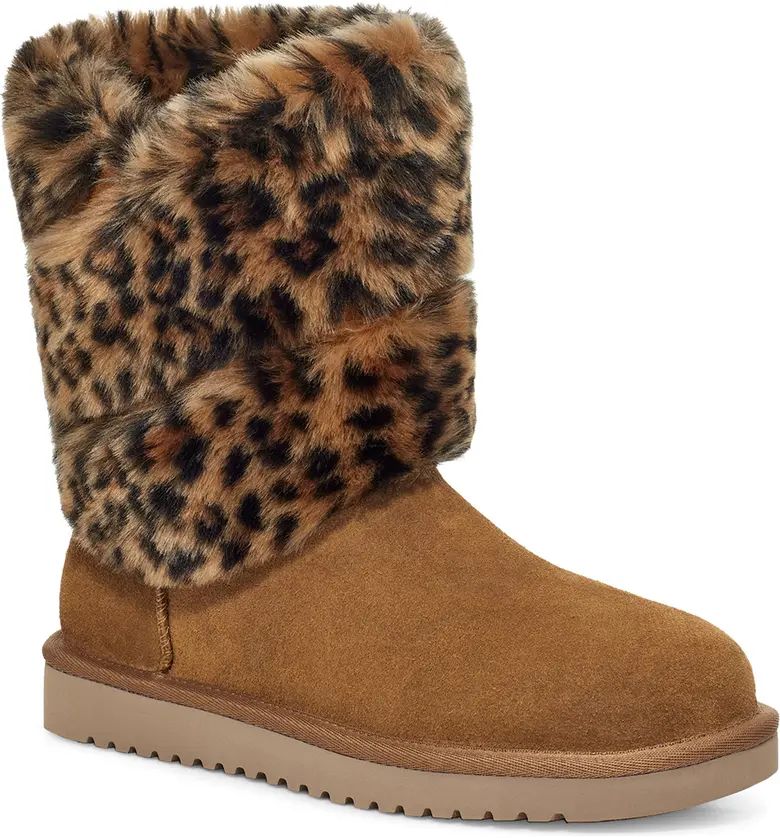 Dezi Cheetah Print Faux Fur Short Boot | Nordstrom Rack