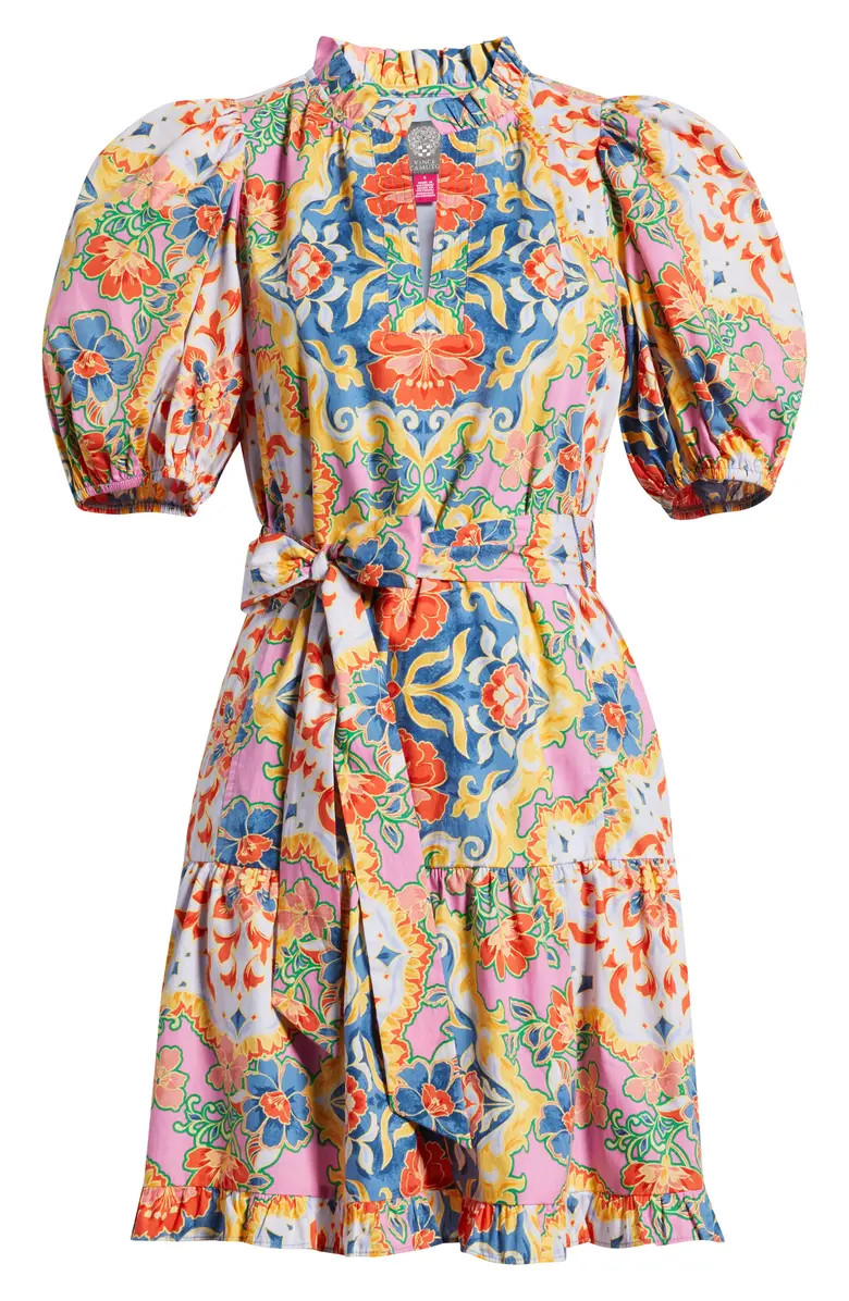 Puffy Sleeve Print Minidress | Nordstrom