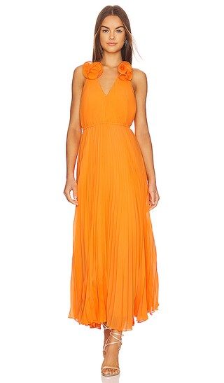 Evie Pleated Dress in Tangerine | Revolve Clothing (Global)