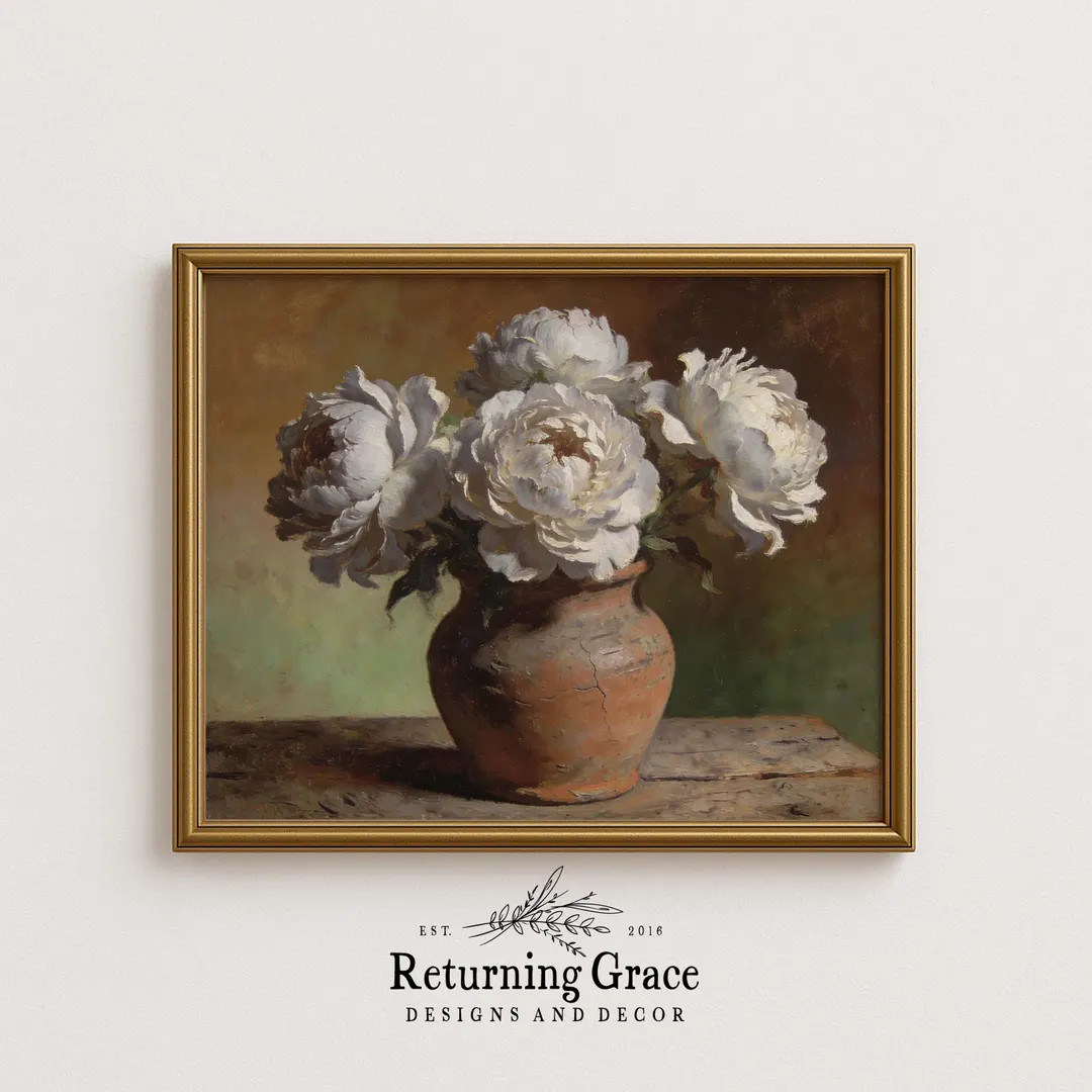 Vintage Floral Art, Farmhouse Art Print, Cottagecore Art, Spring Art (digital Download), White Ro... | Etsy (US)